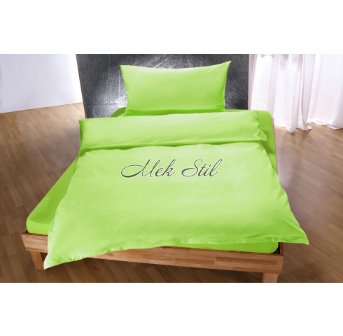 Едноцветно спално бельо за единично легло в зелено