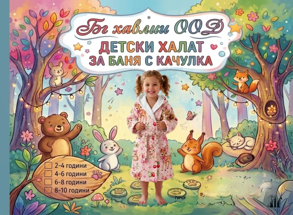 Детски халати за баня Български детски халат за баня Сърничка