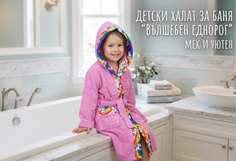 Детски халати за баня Детски халат за баня Вълшебен еднорог