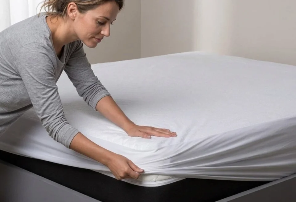 Възглавници и протектори Непромокаем протектор за матрак с борд от ранфорс