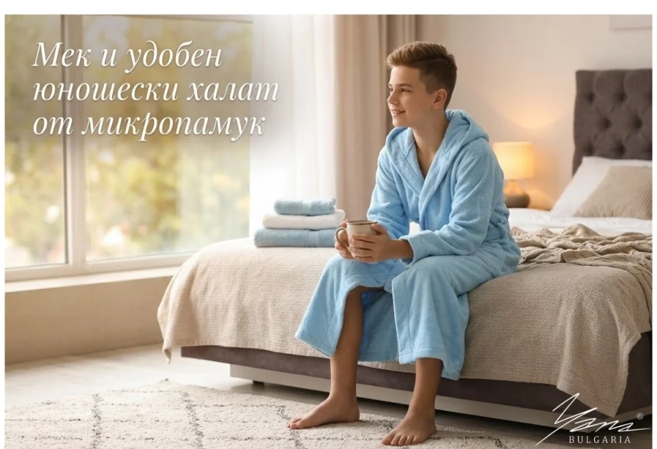 Юношески халати Юношески халат за баня Синьо пухче