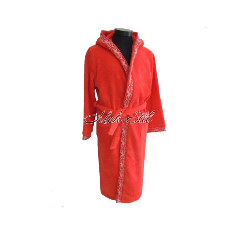 Луксозен юношески халат микропамук Червено